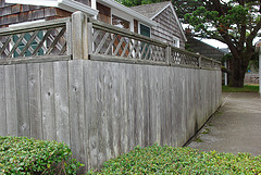weathered redwood fence