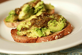 Open-face avocado and salsa verde sandwich, yum! Photo: Jennifer/Flickr