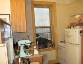 This is my tiny kitchen. See the dishes in the bottom left corner?