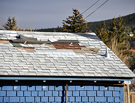 Roof damage in my town.