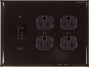 black Arnev outlet and switch plate