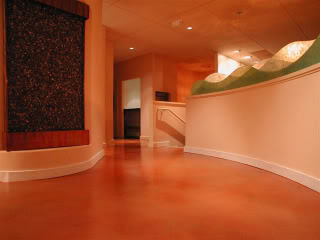 orange stained floor