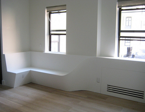 Thermoformed Corian banquette and photo by Associated Fabrication/Flickr Creative Commons Attribution License.