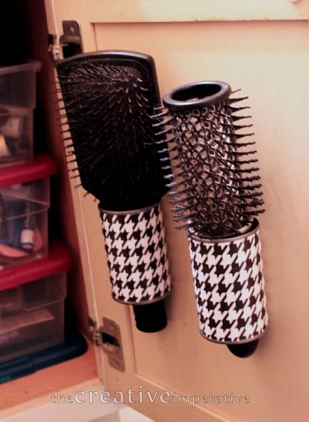 Tin cans make handy organizers for Anna M at Hometalk.