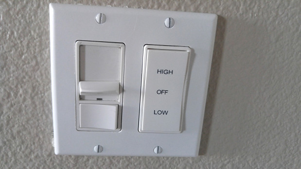 Whole house fan control switch