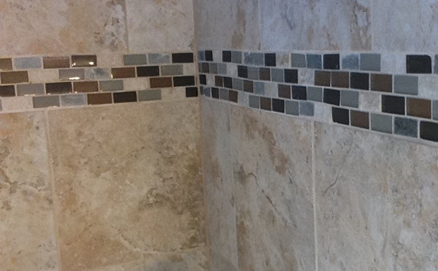 Detail of beautiful shower tile