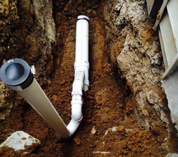 Sturdy new PVC sewage pipe