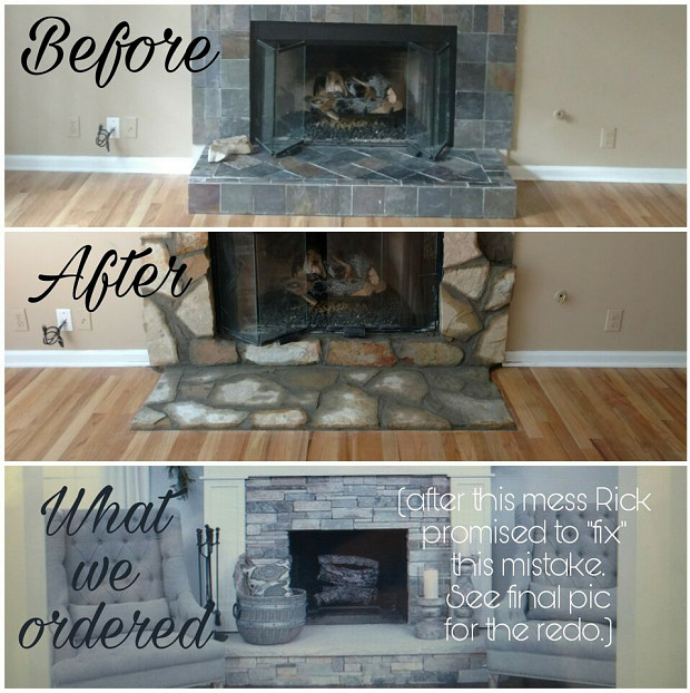 Fireplace remodel mess